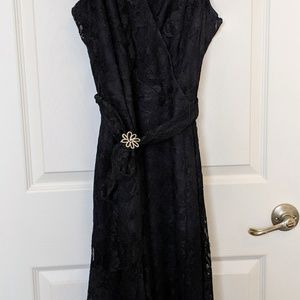 Leslie Fay Black Lace Dress